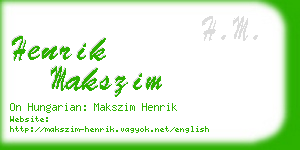 henrik makszim business card